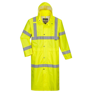Rain Coat 48", Hi-Vis Yellow & Orange, 1 EA #UH445