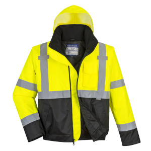 Hi-Vis Two-Tone Bomber Jacket Yellow/Black Tall - #US363YBT