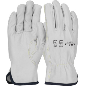 Economy Top Grain Goatskin Leather Drivers Glove with HPPE Blend Lining - Keystone Thumb, 1/DZ #09-LC571