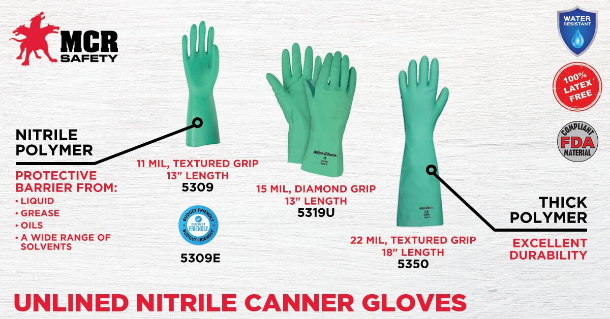 Nitri-Chem™ Unlined Green Nitrile Gloves, Large, 1 DZ #5309 - Image 2