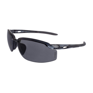 Crossfire ES5W Premium Safety Eyewear, Crystal Black Frame, Smoke Lens, MOQ 12, #1241W