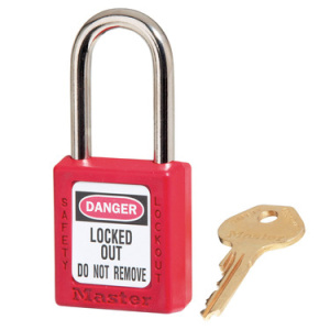 Zenex™ Thermoplastic Safety Padlock, 1/EA #410RED