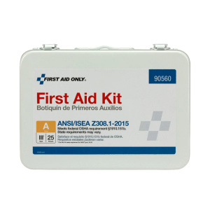 25 Person First Aid Kit, ANSI 2015 Class A, Metal Case #90560