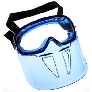 V90 Shield with Monogoggleâ„¢ XTR OTG Goggles, Universal, Clear Lens, Anti-Fog, Blue, 1/EA #18629