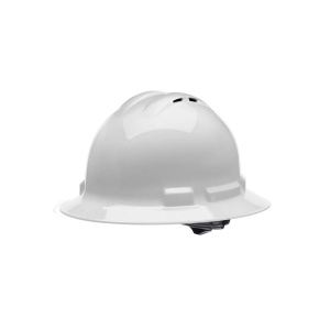Quartz Vented Full Brim 4 Point Ratchet Hard Hat, White, 1 EA #QHR4V-WHITE