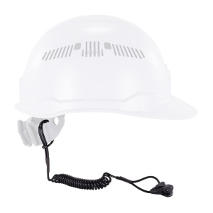 Squids 3158 Coiled Hard Hat Lanyard with Clamp - 2lbs / 0.9kg , Black , 1 EA #19158