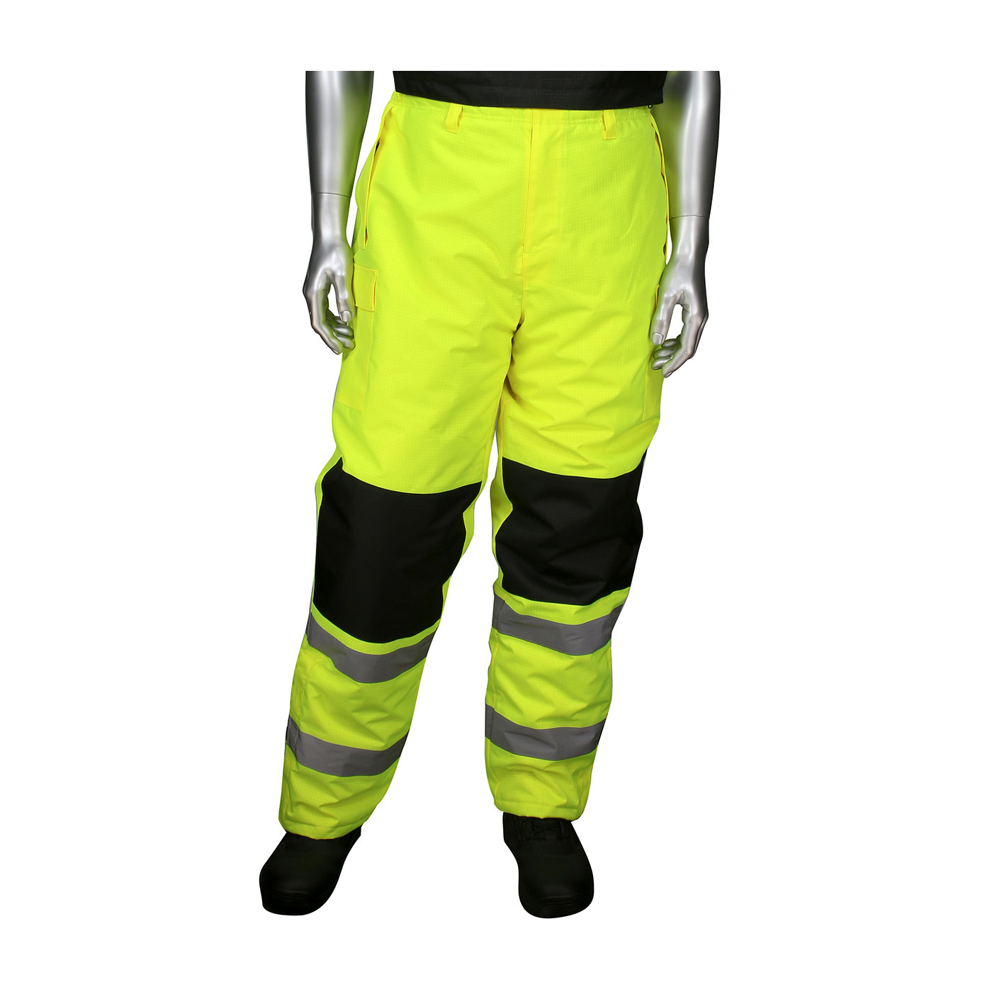ANSI Class E Insulated Bib Pants with Black Trim, Hi-Vis Yellow #318-1775 - Image 2