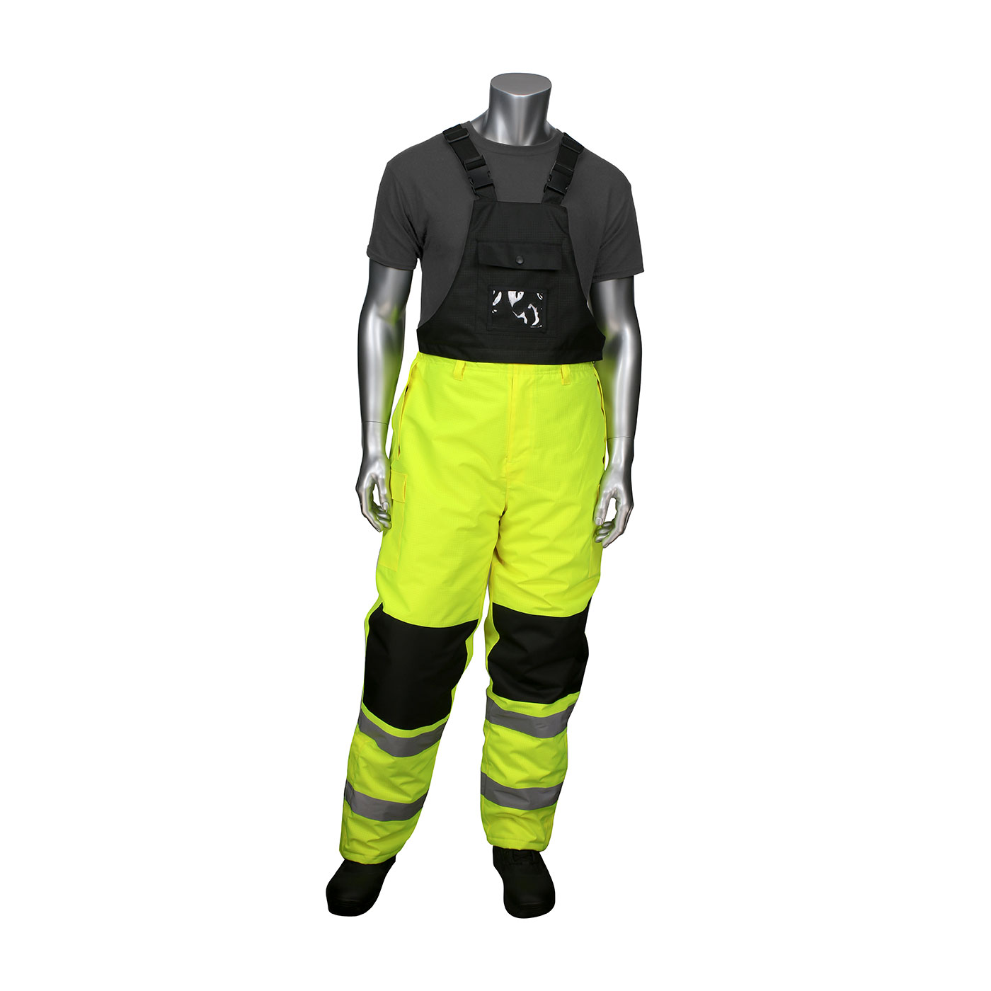 ANSI Class E Insulated Bib Pants with Black Trim, Hi-Vis Yellow #318-1775