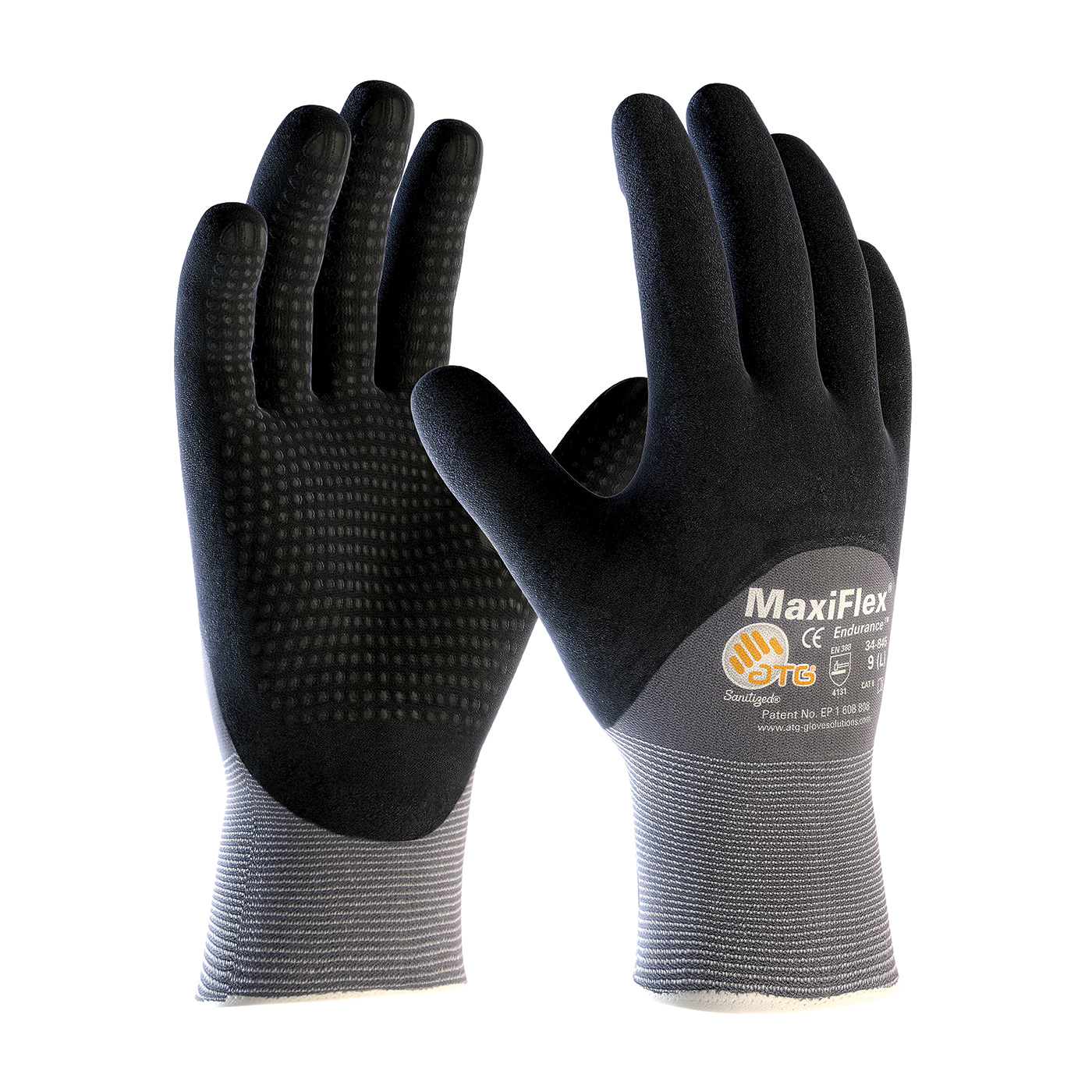 Hand Protection Seamless Glove Coated MaxiFlex Knits by ATG, Gray #34-845