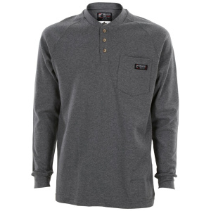 FR Long Sleeve Henley Gray #H1G(2X-5X)