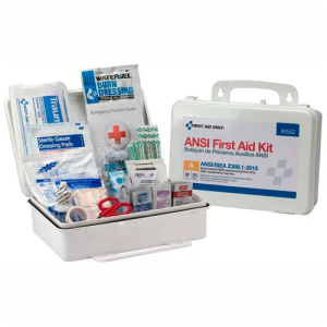 25 Person First Aid Kit, ANSI 2015 Class A, Plastic Case #90562