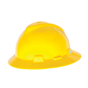 V-Gard Slotted Full-Brim Hat, Yellow, w/Fas-Trac III Suspension #475366