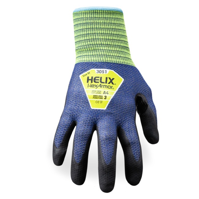 Helix 21g HPPE/Nylon Blue A4 with Black Foam Nitrile Coating, 1 PR #3051 - Image 2