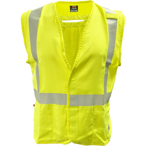 ANSI Type R Class 2 AR/FR Solid Vest With Segmented Tape and "D" Ring Access, 1/EA #509FRGS-LOGO (Logo Included)
