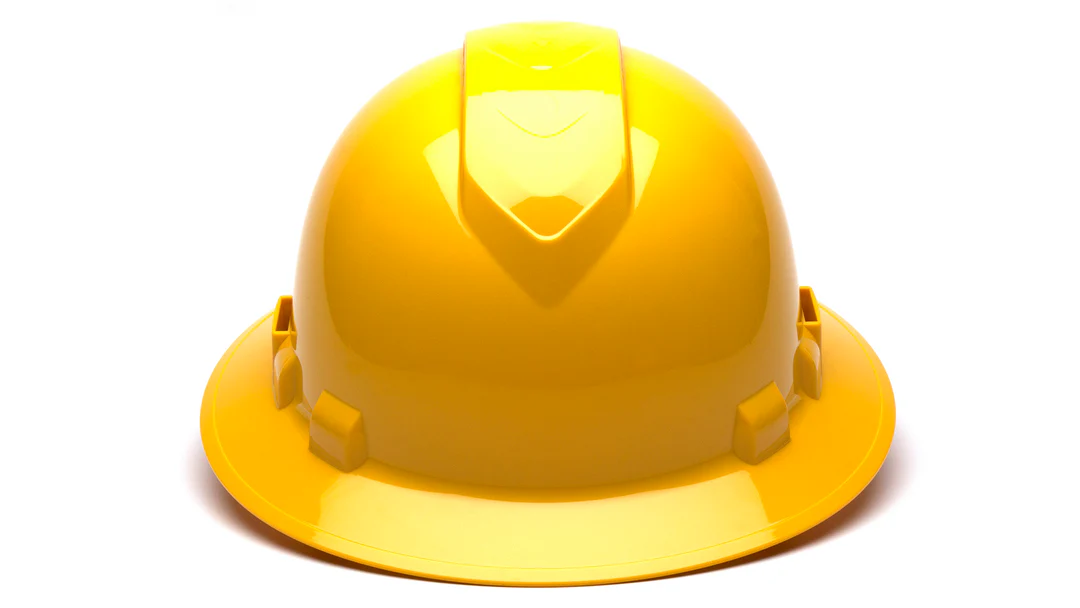 Ridgeline® Full Brim Vented hard Hat, Yellow, 1/EA, #HP54130V - Image 3